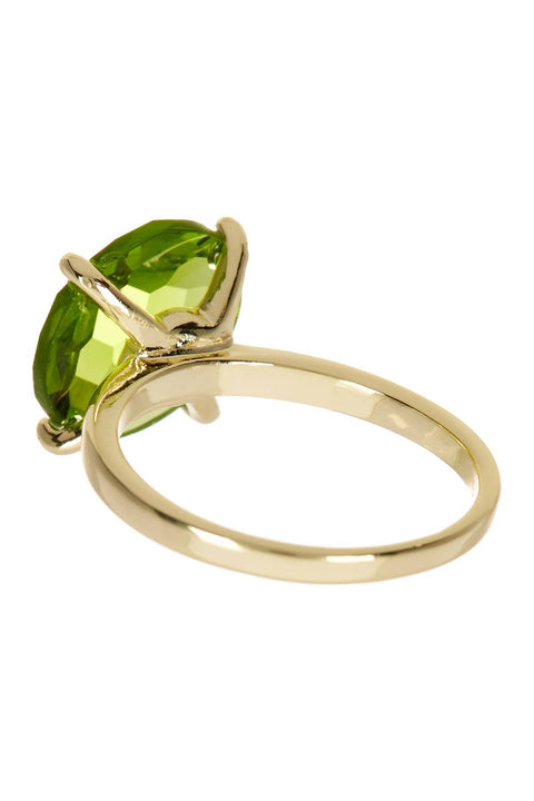 Peridot Crystal Prong Set Round Ring - GF