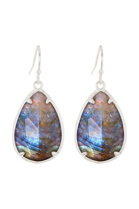 Labradorite Fancy Cut Drop Earrings - SF