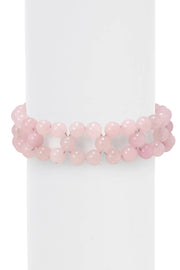 Rose Quartz 6mm Beads Braided Bracelet - GF