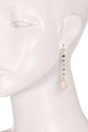 Rose Quartz & Mixed Stone Drop Earrings - GF