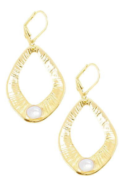 Cultured Pearl Drop Earrings In Gold - GF