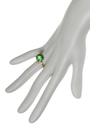 Emerald Crystal Prong Set Round Ring - GF