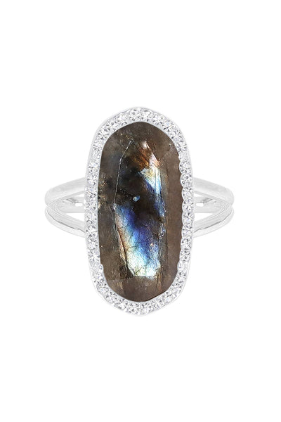 Labradorite Halo Ring - SF