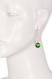 Emerald Crystal Dangle Earrings - GF