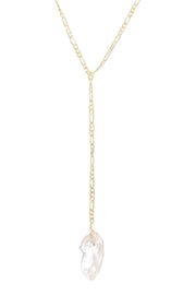 Irregular Freshwater Pearl Y Necklace - GP