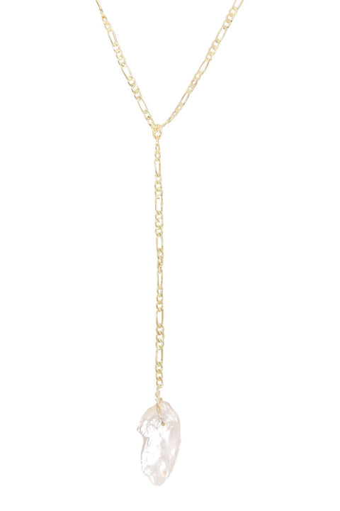 Irregular Freshwater Pearl Y Necklace - GP