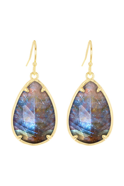 Labradorite Pear Cut Earrings - GF