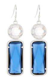 London Blue & Moonstone Crystal Drop Earrings - SF