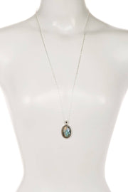 Labradorite Oval Pendant Necklace - SF