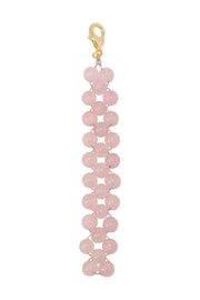 Rose Quartz 6mm Mala Beads Braided Keychain - SF/GF