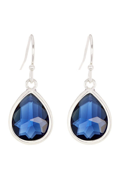 London Blue Crystal Teardrop Earrings - SF