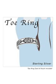 Sterling Silver Patterned Adjustable Toe Ring - SS