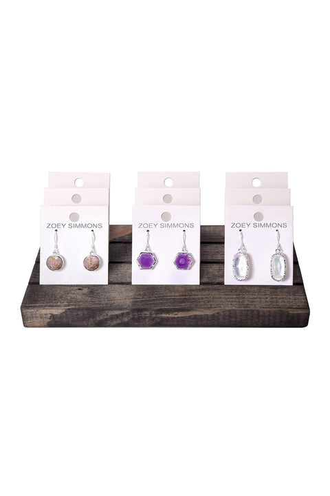 $11.00 Pr x 9 Prs Semi-Precious Earrings Prepack