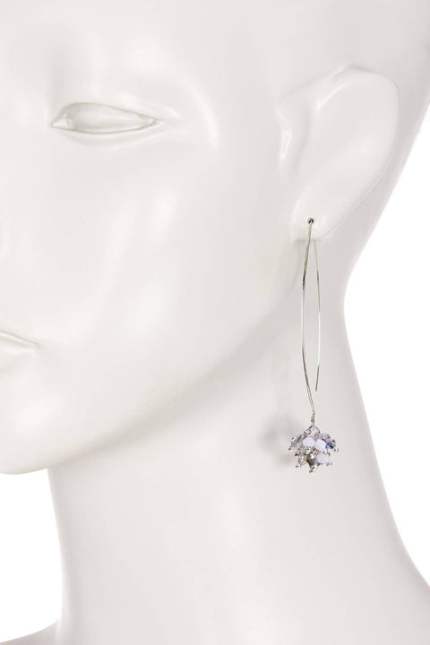 White Austrian Crystal Dangle Earrings - SF