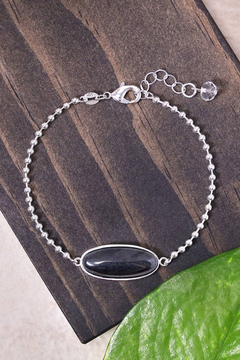 Hematite Beaded Charm Bracelet - SF