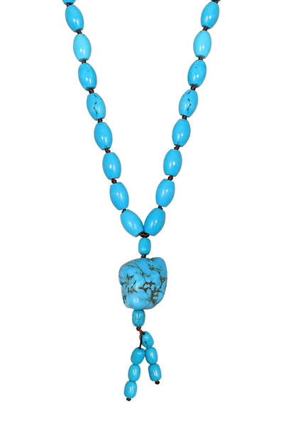 Turquoise & Silver Plated Santa Rosa Necklace - SF