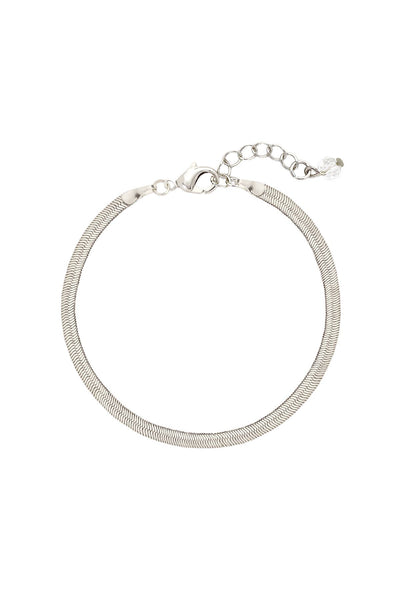 Silver Plated 3mm Magic Herringbone Chain Bracelet - SP