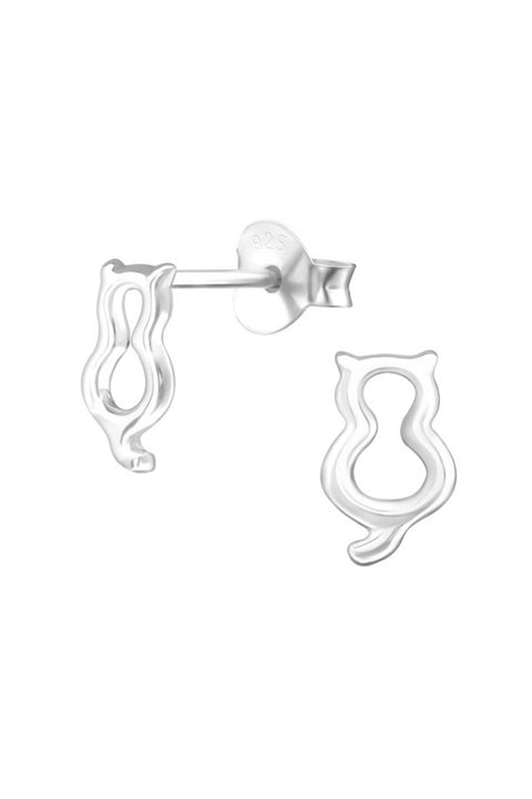 Sterling Silver Cat Ear Studs - SS