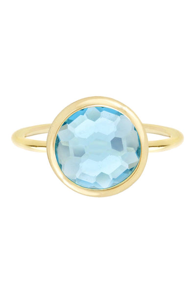 Sky Blue Crystal Round Ring - GF