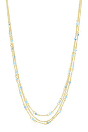 Blue Austrian Crystal Multi Strand Necklace - GF