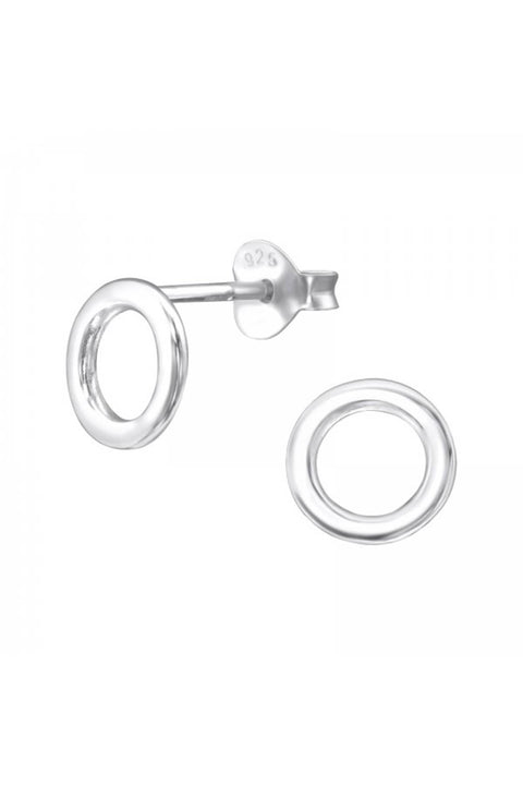 Sterling Silver Circle Ear Studs - SS