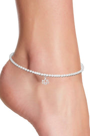 Lotus Charm Beaded Anklet - SF