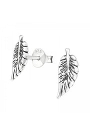 Sterling Silver Leaf Ear Studs - SS