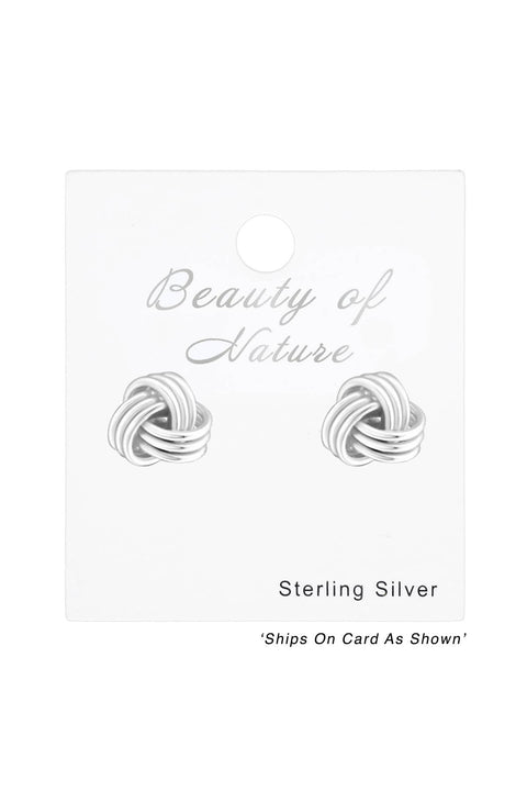 Sterling Silver Knot Ear Studs - SS