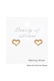 Sterling Silver Heart Ear Studs - RG