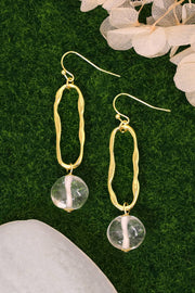 Clear Murano Glass & Freeform Hoop Drop Earrings - GF