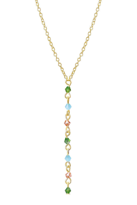 Mixed Austrian Crystal Y Necklace - GF