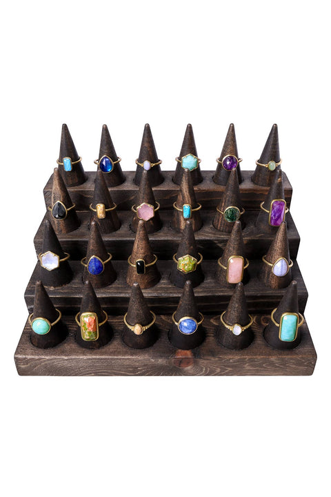 $8.00 Pc x 24 pcs Semi-Precious Adjustable Rings