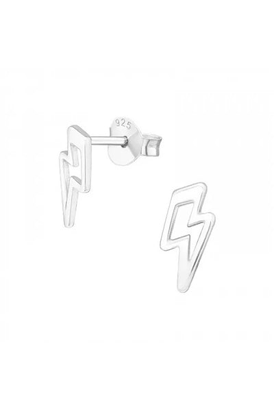 Sterling Silver Thunderbolt Ear Studs - SS
