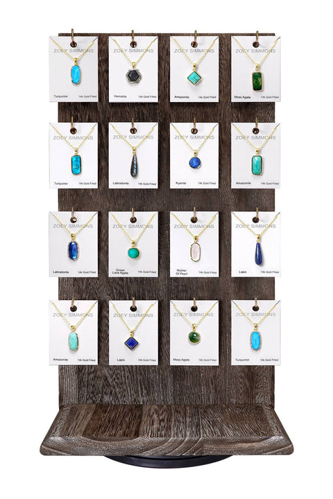 $10.00 Pc x 16 Pcs Semi-Precious Pendant Necklaces Prepack