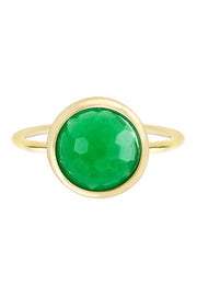 Green Chalcedony Round Ring - GF