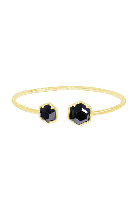 Hematite Hexagon Cuff Bracelet - GF