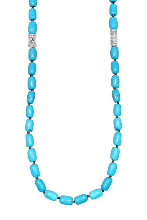 Turquoise & Silver Plated Lunas Necklace - SF