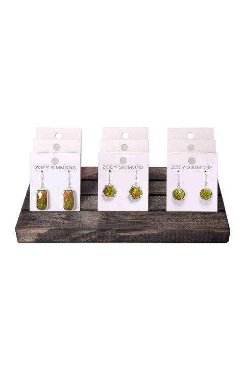 $11.00 Pr x 9 Prs Unakite Earrings Prepack