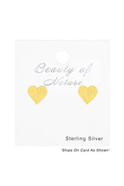 Sterling Silver Heart Ear Studs - VM