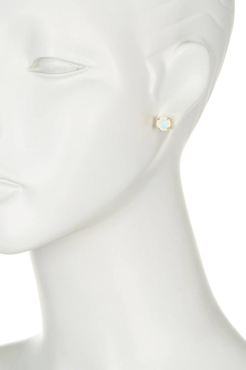 Moonstone Crystal 8mm 4 Prong Post Earrings - GF