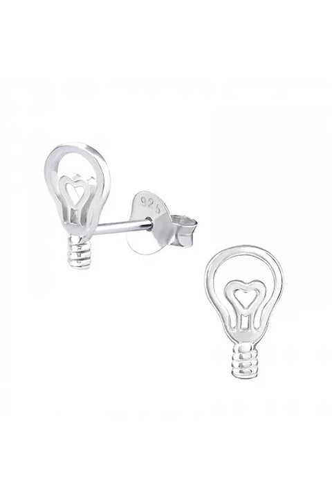 Sterling Silver Lamp Bulb Ear Studs - SS