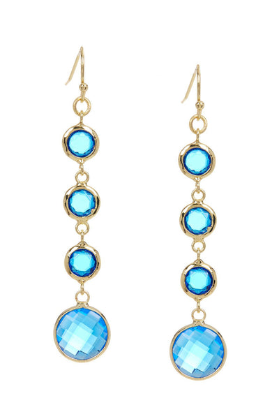 Swiss Blue Crystal Jennifer Chandelier Earrings - GF
