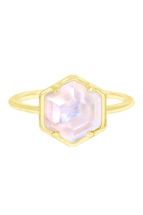 Mother Of Pearl Hexagon Ring - GF