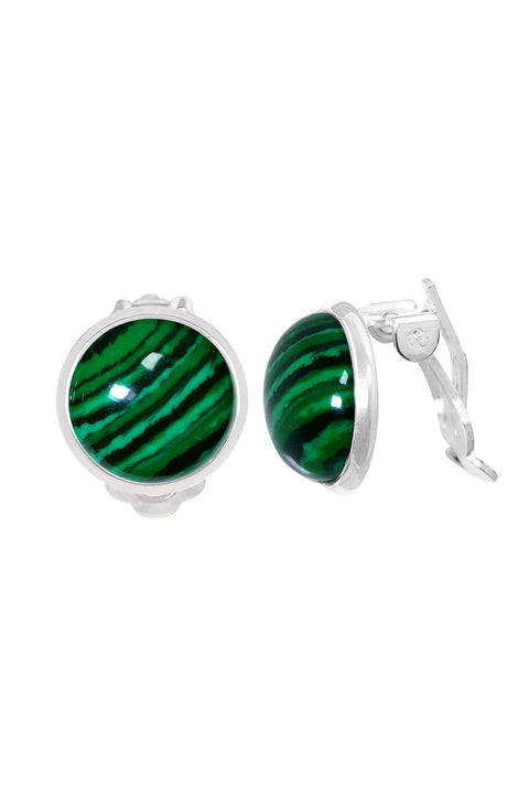 Malachite Clip On Earrings - SF