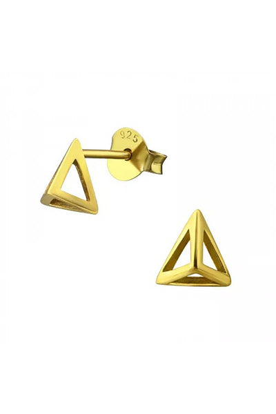 Sterling Silver Pyramid Ear Studs - VM