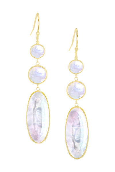 Mother Of Pearl Quartz Statement Earrings - GF