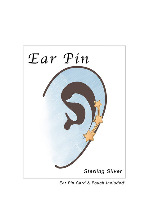 Sterling Silver Stars Ear Pin - RG