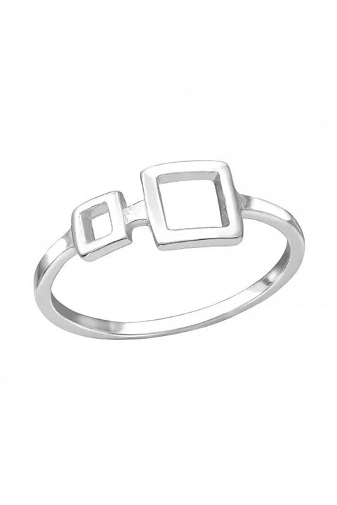 Sterling Silver Open Squares Band Ring - SS