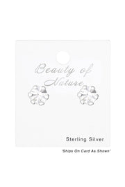 Sterling Silver Round 3mm Ear Studs With Crystals - SS