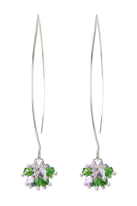 Green Austrian Crystal Dangle Earrings - SF